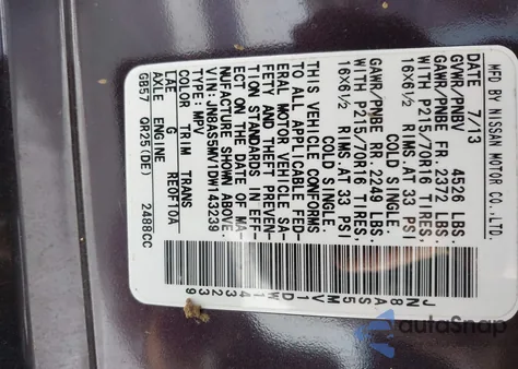 2013 Nissan Rogue S z USA, uszkodzony, nr VIN JN8AS5MV1DW143239